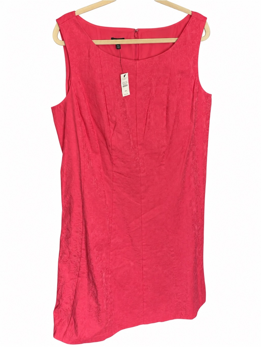 Talbots Woman 18W NWT Coral Pink Floral Jacquard Fit & Flare Dress